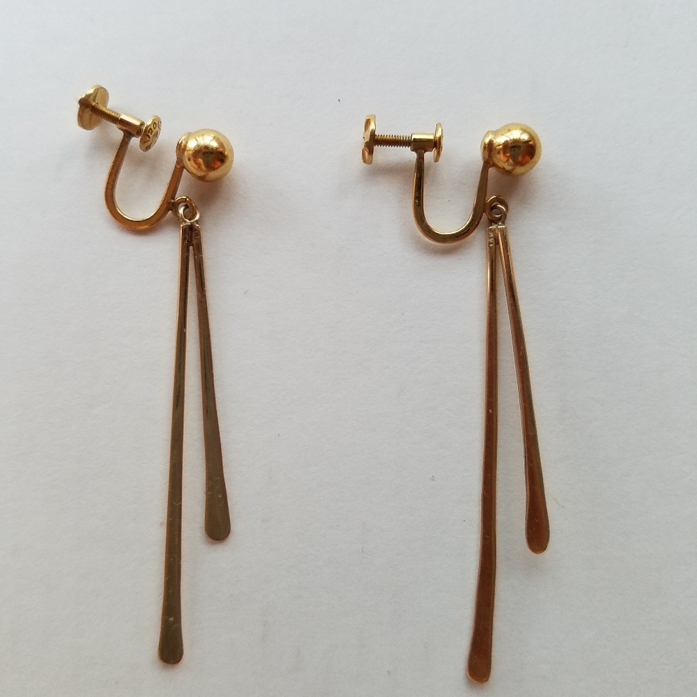 VINTAGE EARRINGS  SCREW  BACK 12K G.F. STAMPAD